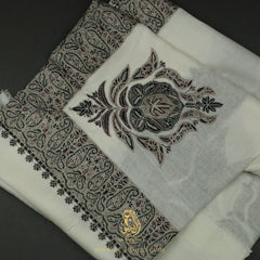 PREMIUM WHITE AUTHENTIC OMANI MASSAR SCARF OM110