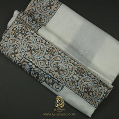PREMIUM WHITE AUTHENTIC OMANI MASSAR SCARF OM111