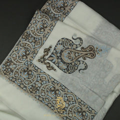 PREMIUM WHITE AUTHENTIC OMANI MASSAR SCARF OM111