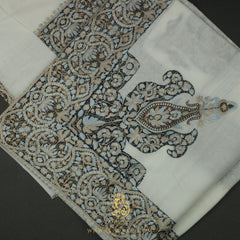 PREMIUM WHITE AUTHENTIC OMANI MASSAR SCARF OM111
