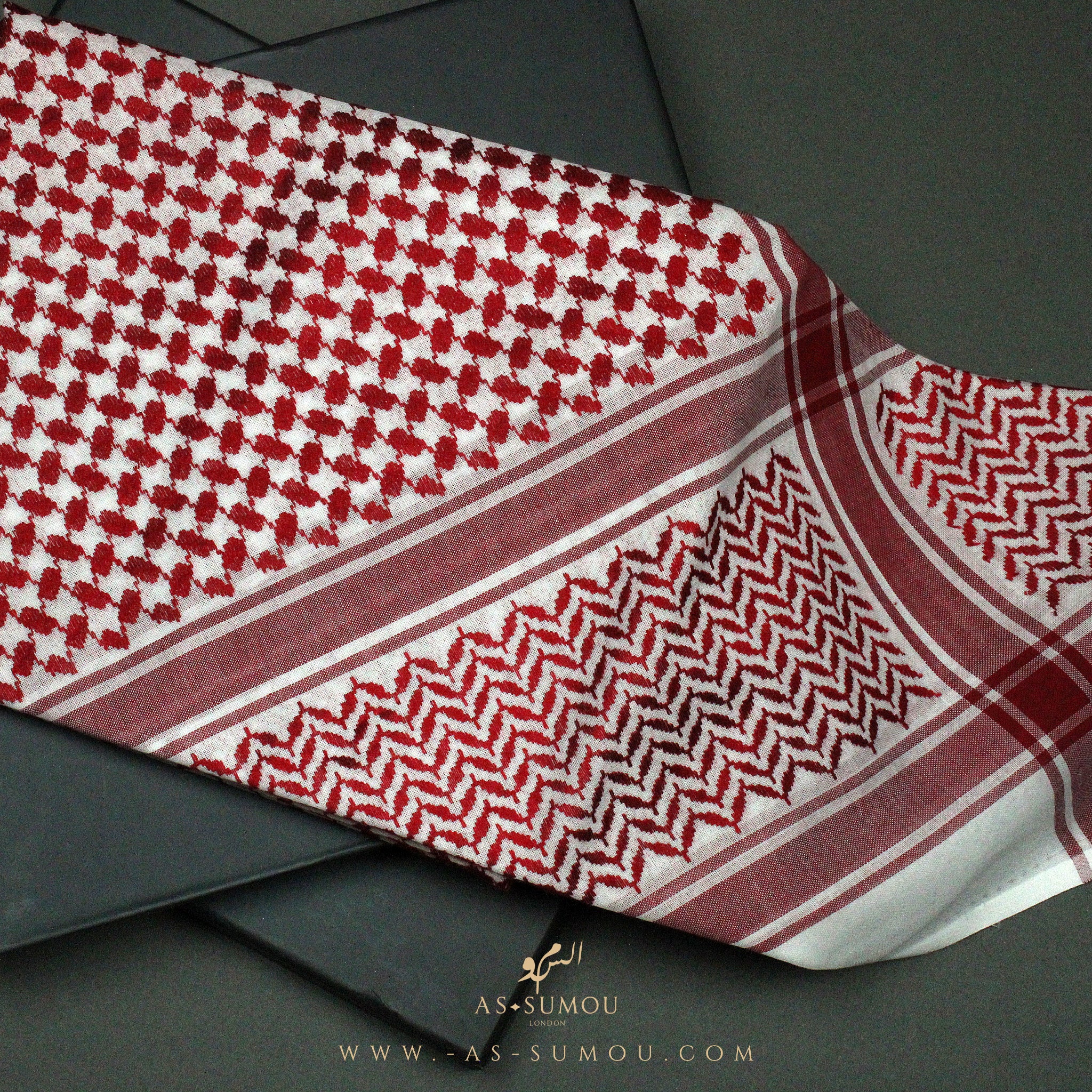 PREMIUM RARE RETRO STYLE RED WHITE SAUDI SHEMAGH SCARF As sumou London premium-rare-retro-style-red-white-saudi-shemagh-scarf-as-sumou-london