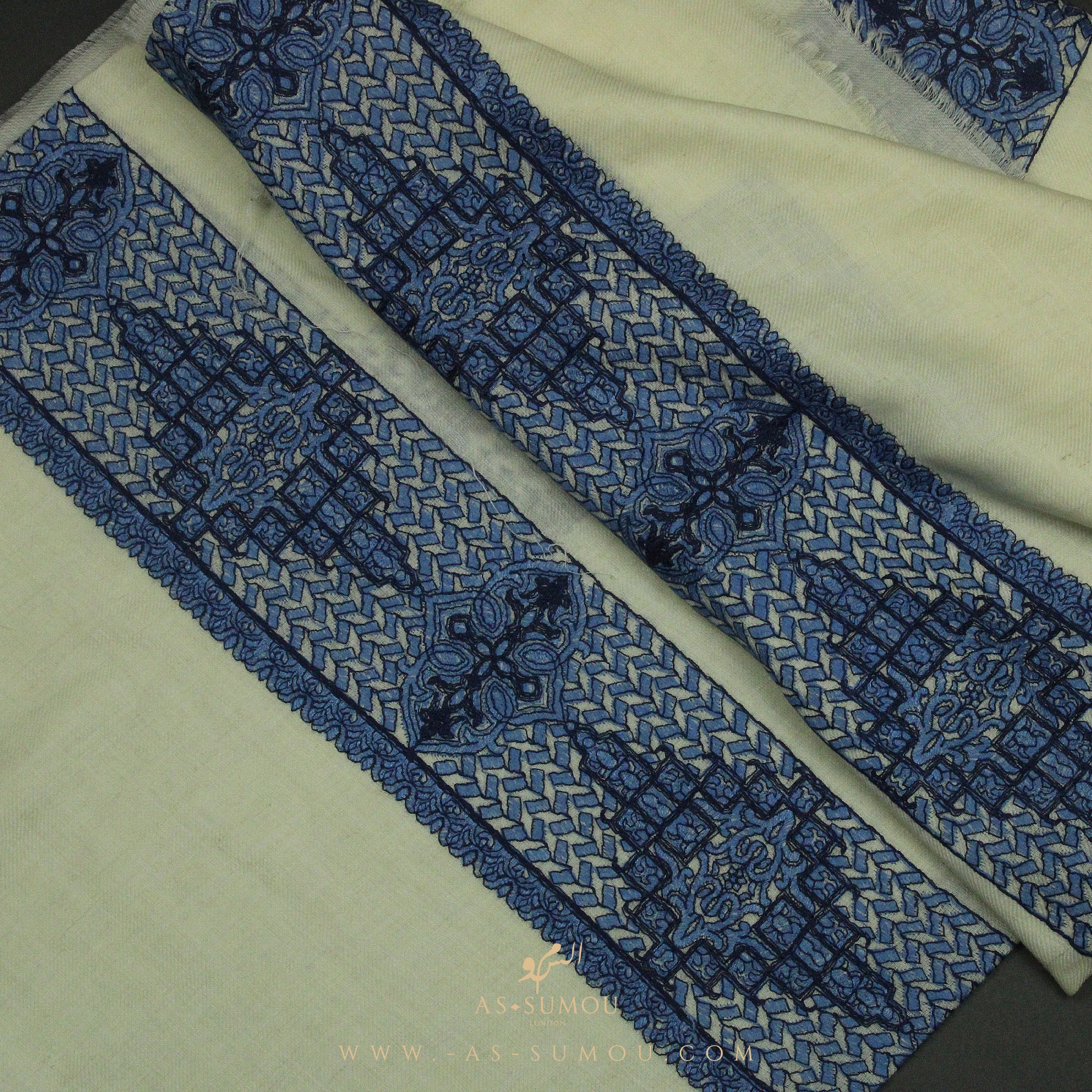 PREMIUM CREAM AUTHENTIC OMANI MASSAR SCARF OM55