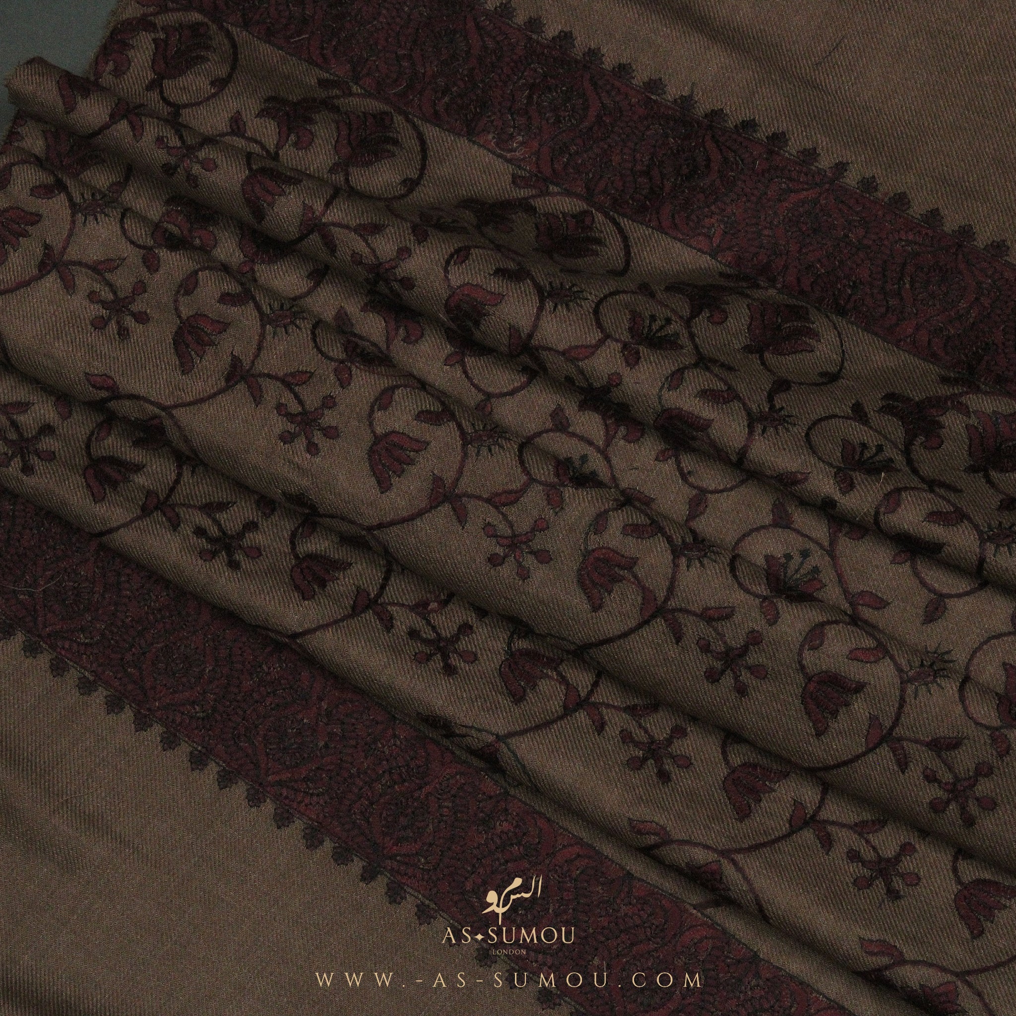 PREMIUM BROWN AUTHENTIC HIJAZI SHEMAGH SCARF HJ9
