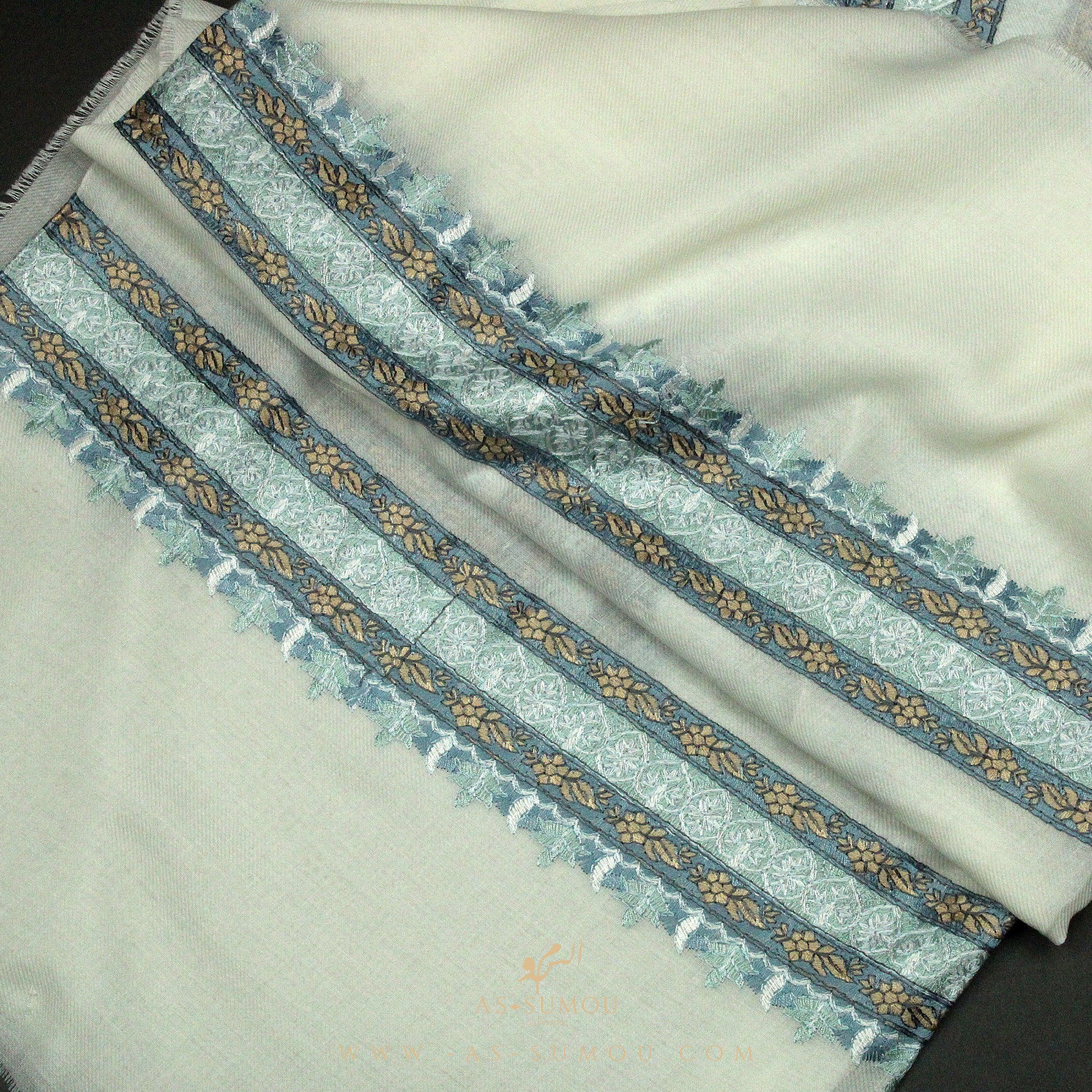 PREMIUM WHITE AUTHENTIC YEMENI SHEMAGH SCARF WH99