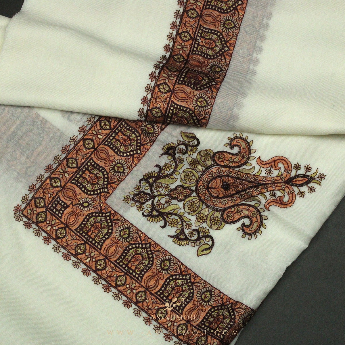 PREMIUM WHITE AUTHENTIC YEMENI SHEMAGH SCARF WH100