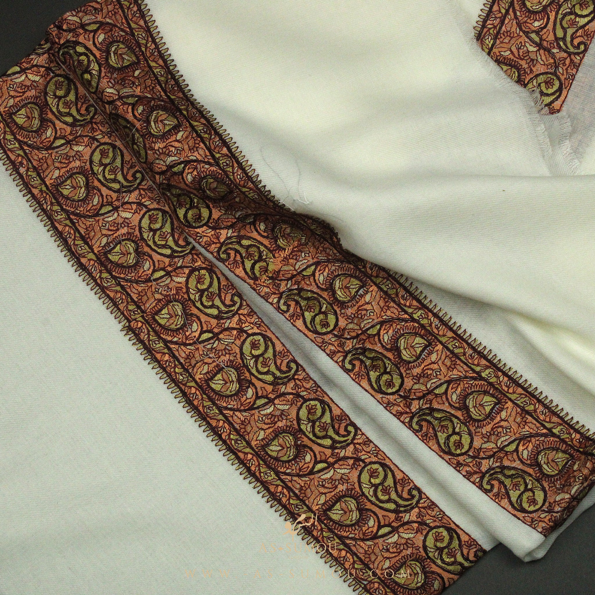 PREMIUM WHITE AUTHENTIC YEMENI SHEMAGH SCARF WH98