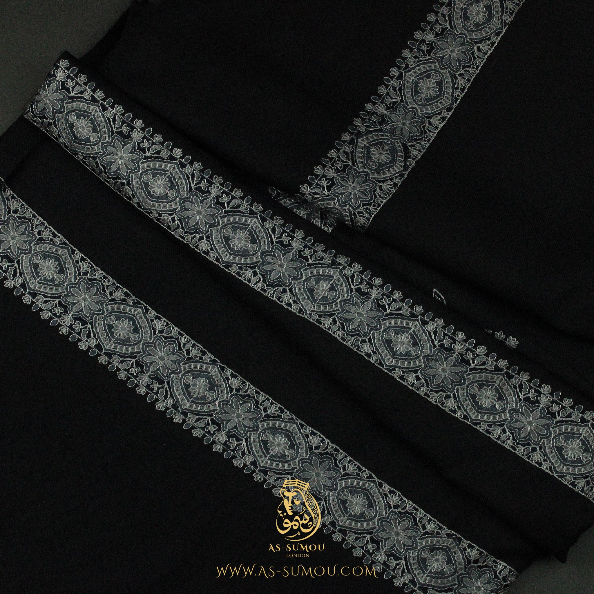 PREMIUM BLACK AUTHENTIC YEMENI SHEMAGH SCARF BL103