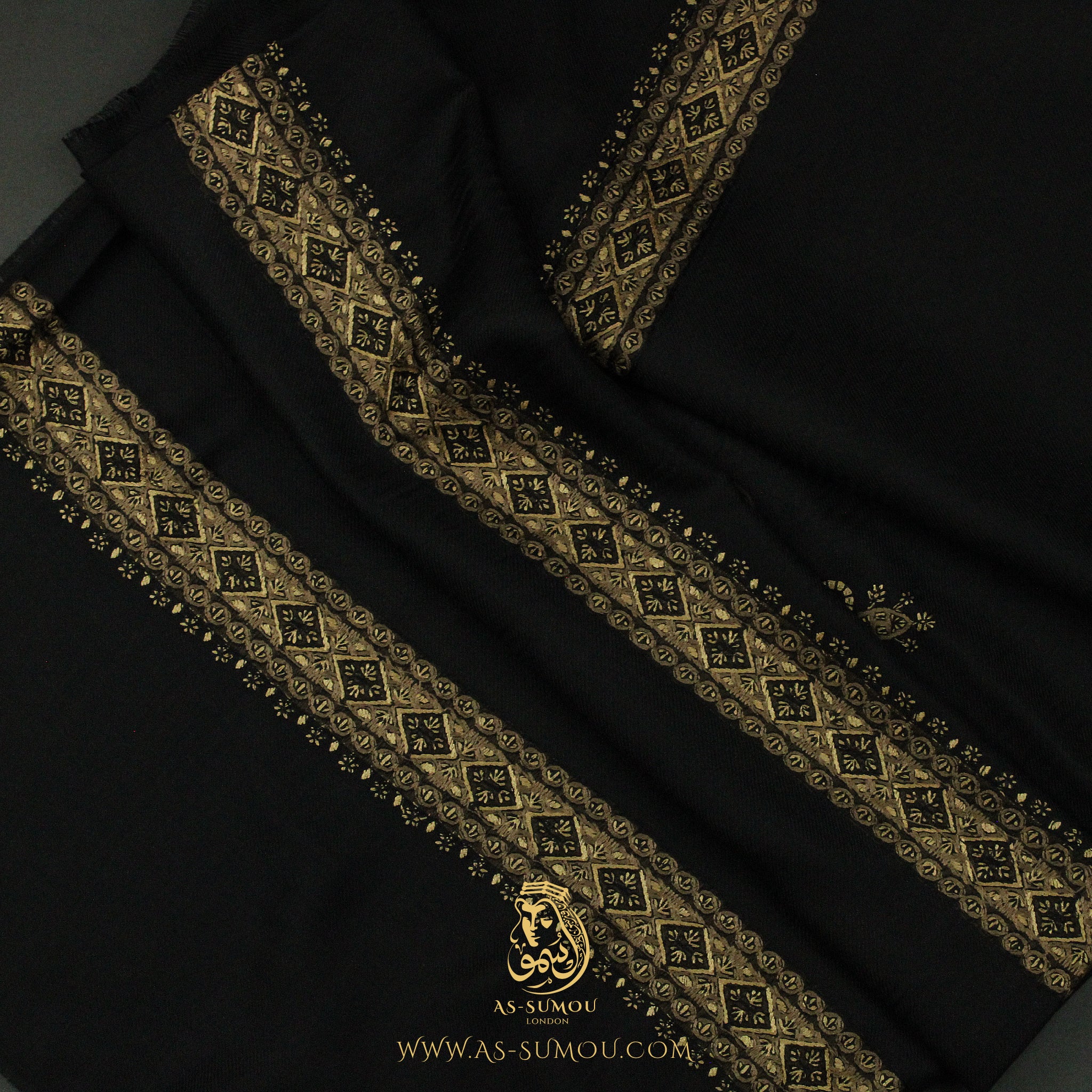 PREMIUM BLACK AUTHENTIC YEMENI SHEMAGH SCARF BL102