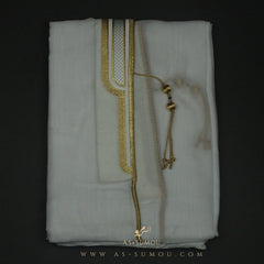 PREMIUM RARE WHITE UNIQUE KHALEEJI BISHT BS14