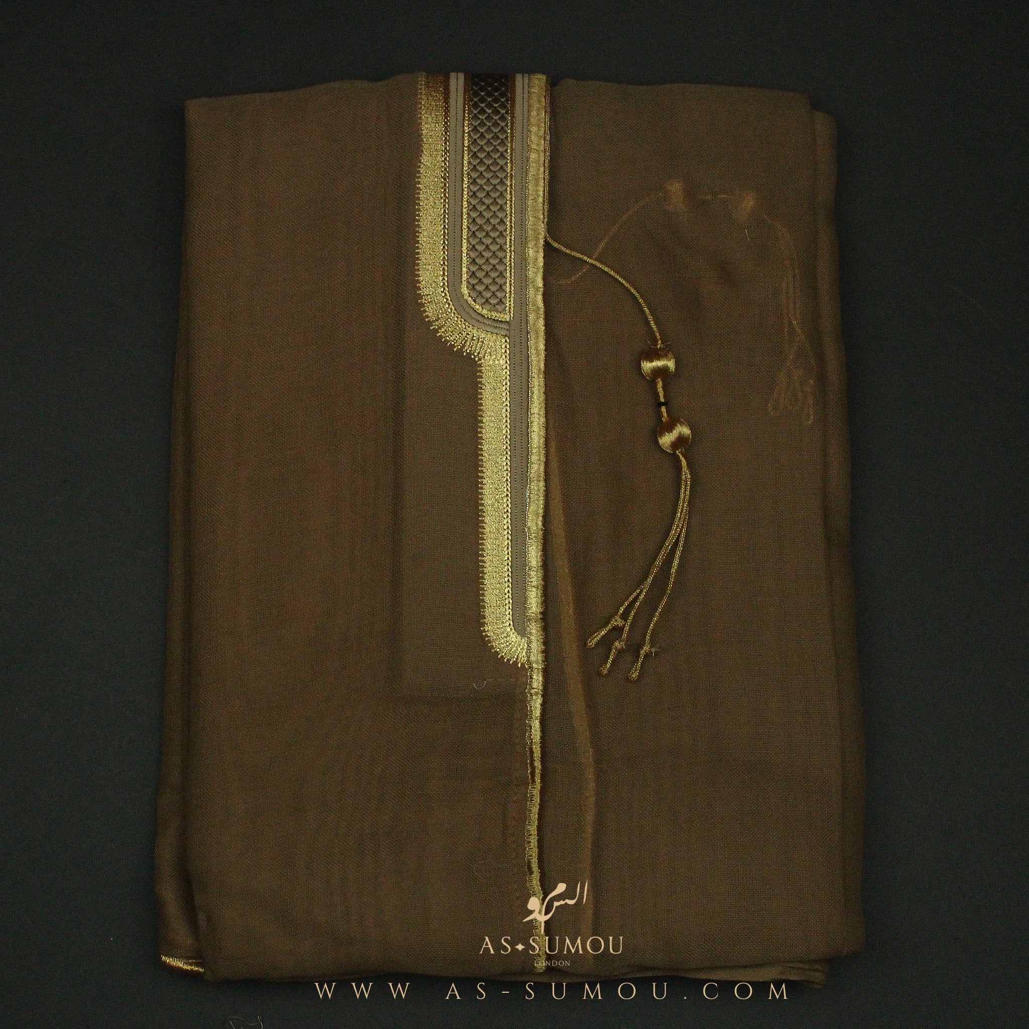 PREMIUM RARE BROWN UNIQUE KHALEEJI BISHT BS15