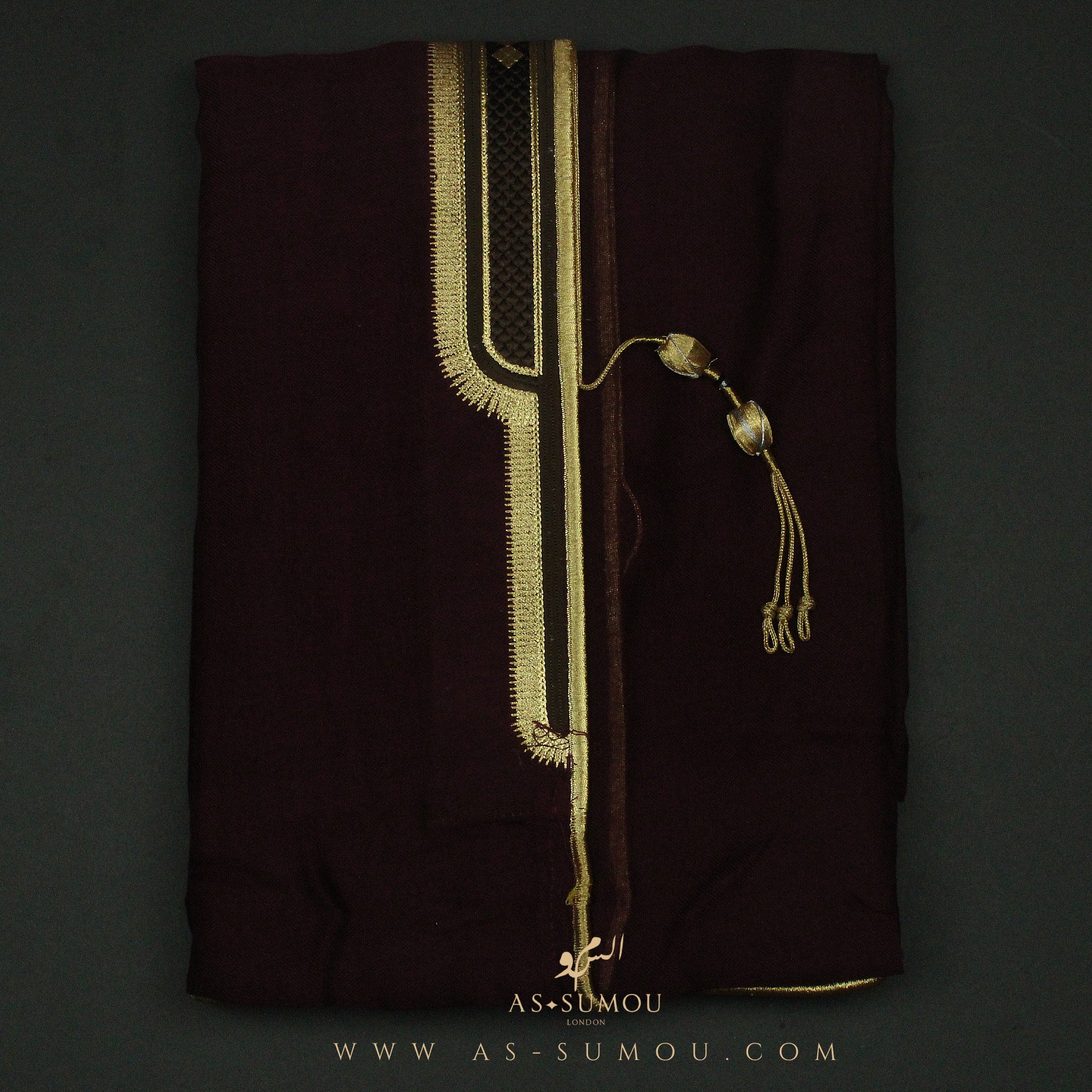 PREMIUM RARE MAROON ELEGANT KHALEEJI BISHT BS18