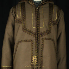 RARE WARM TAUPE HOODED FARWA COAT FR15