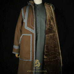 RARE CAMEL BROWN HOODED FARWA COAT FR13