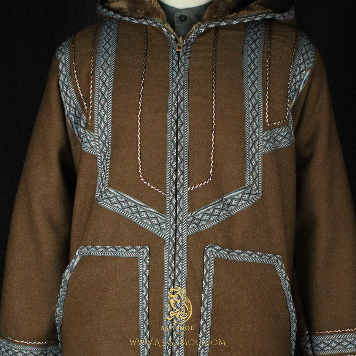 RARE CAMEL BROWN HOODED FARWA COAT FR13