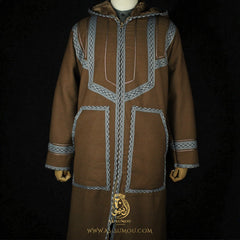 RARE CAMEL BROWN HOODED FARWA COAT FR13