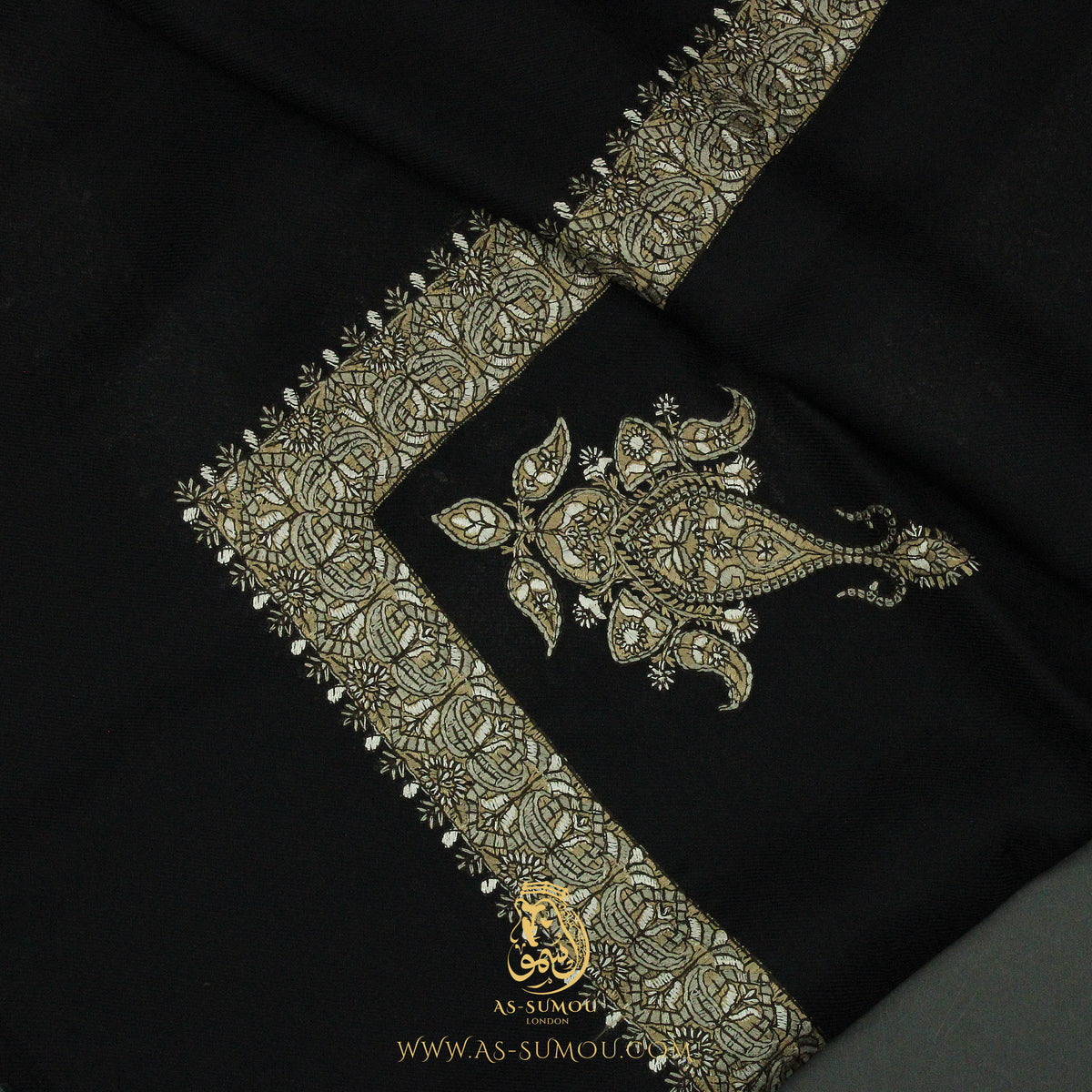 PREMIUM BLACK AUTHENTIC YEMENI SHEMAGH SCARF BL174