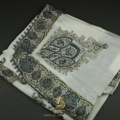 PREMIUM WHITE AUTHENTIC OMANI MASSAR SCARF OM154