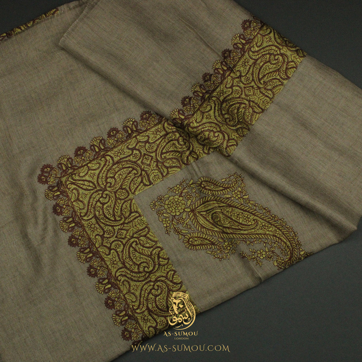 PREMIUM BROWN AUTHENTIC OMANI MASSAR SCARF OM119