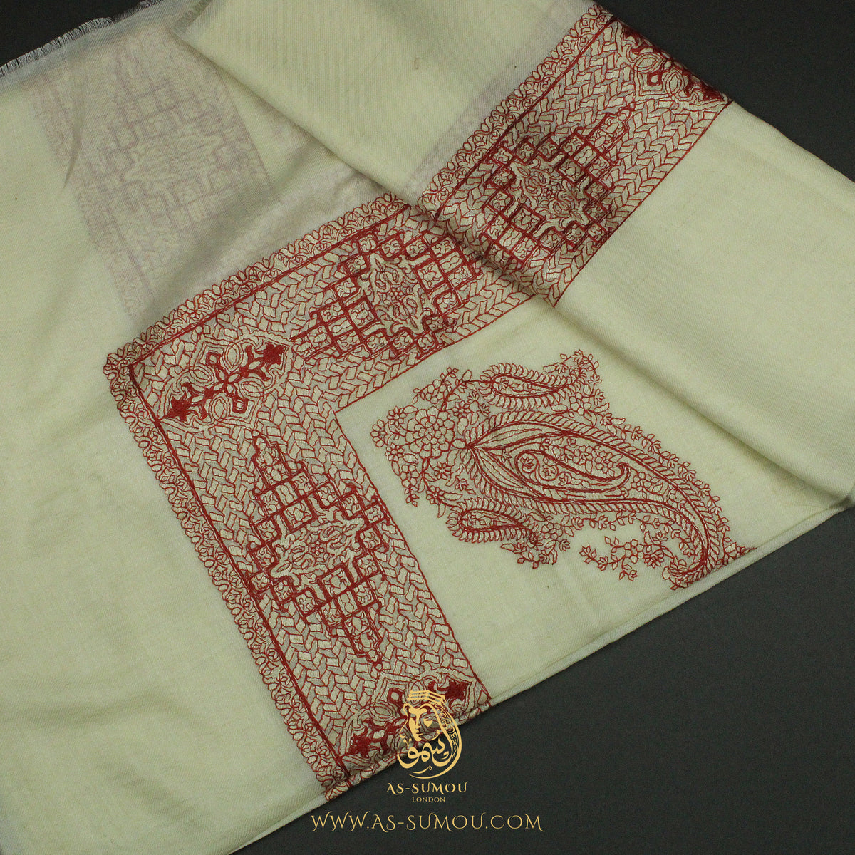 PREMIUM CREAM AUTHENTIC OMANI MASSAR SCARF OM120