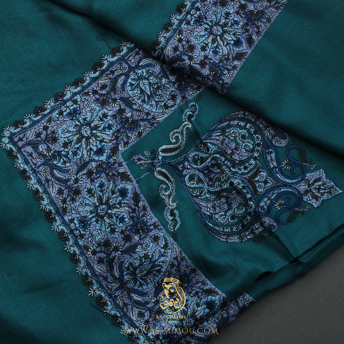 Premium Teal Authentic Omani Massar Scarf OM159
