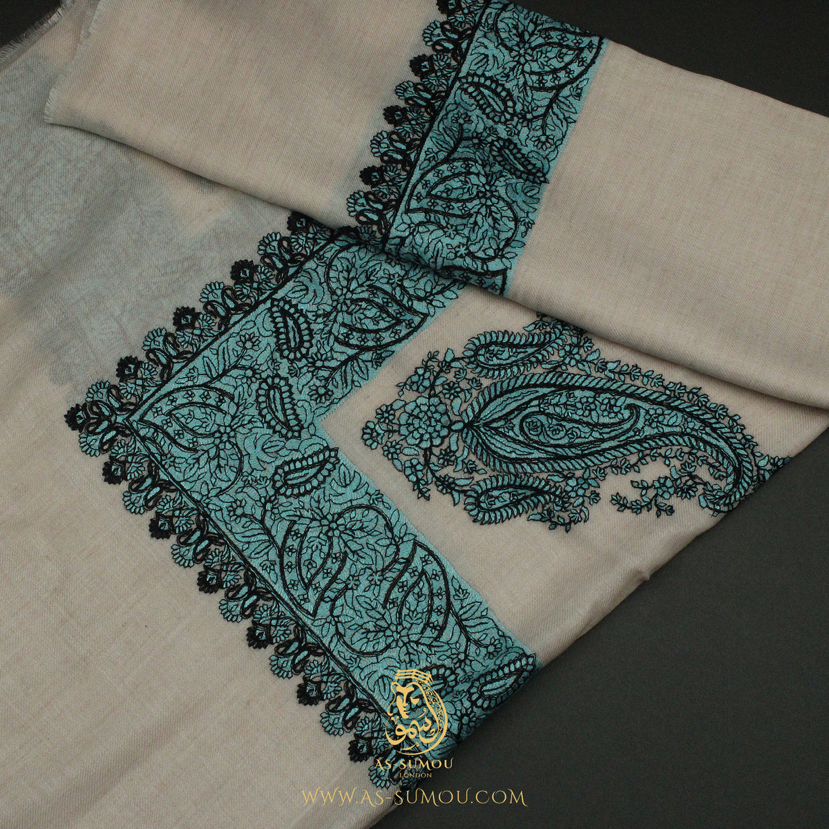 PREMIUM TAUPE AUTHENTIC OMANI MASSAR SCARF OM124