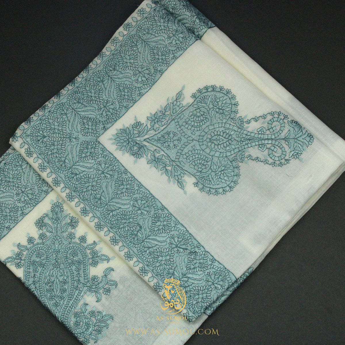 PREMIUM WHITE AUTHENTIC YEMENI SHEMAGH SCARF WH202