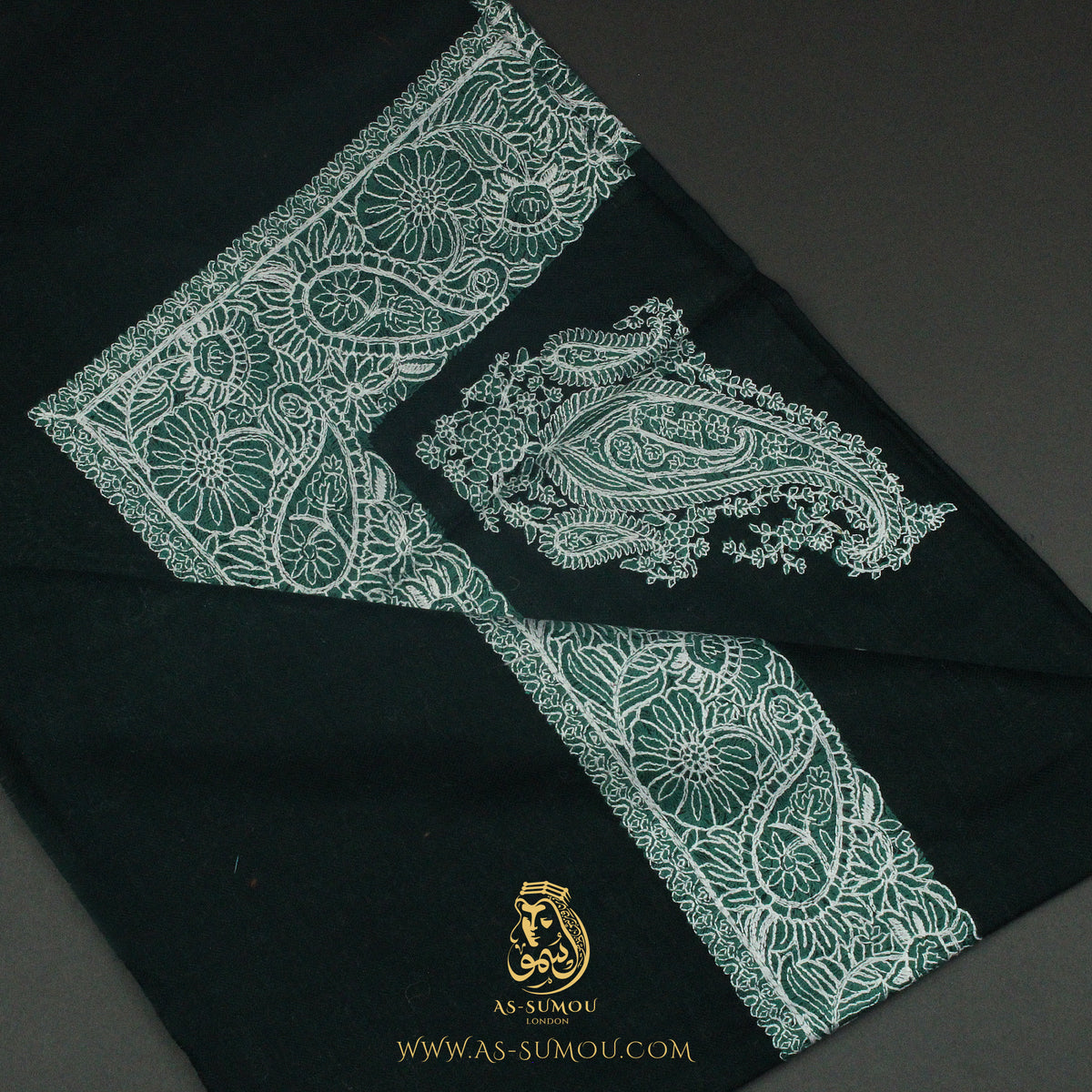 PREMIUM GREEN AUTHENTIC OMANI MASSAR SCARF OM140