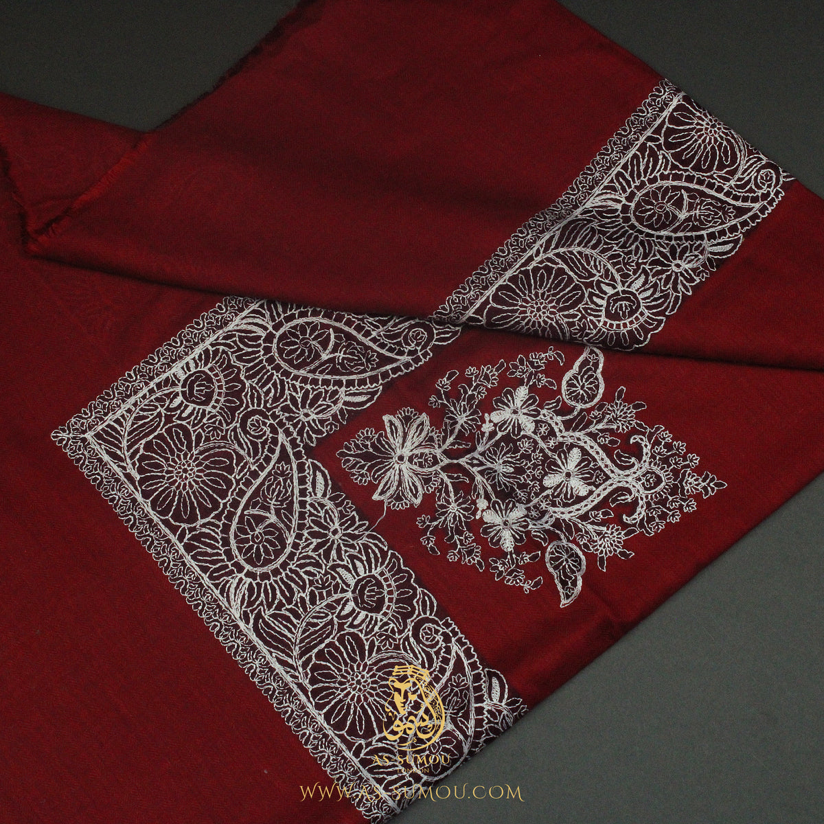 PREMIUM RED AUTHENTIC OMANI MASSAR SCARF OM141