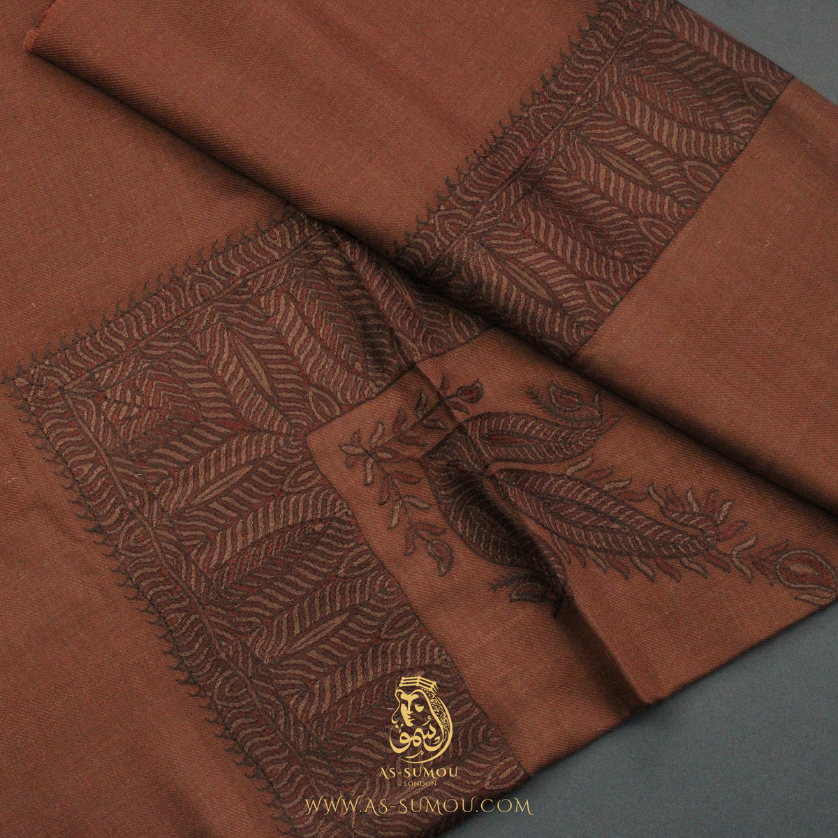Premium Brown Elegant Qatari Shemagh Scarf QR60
