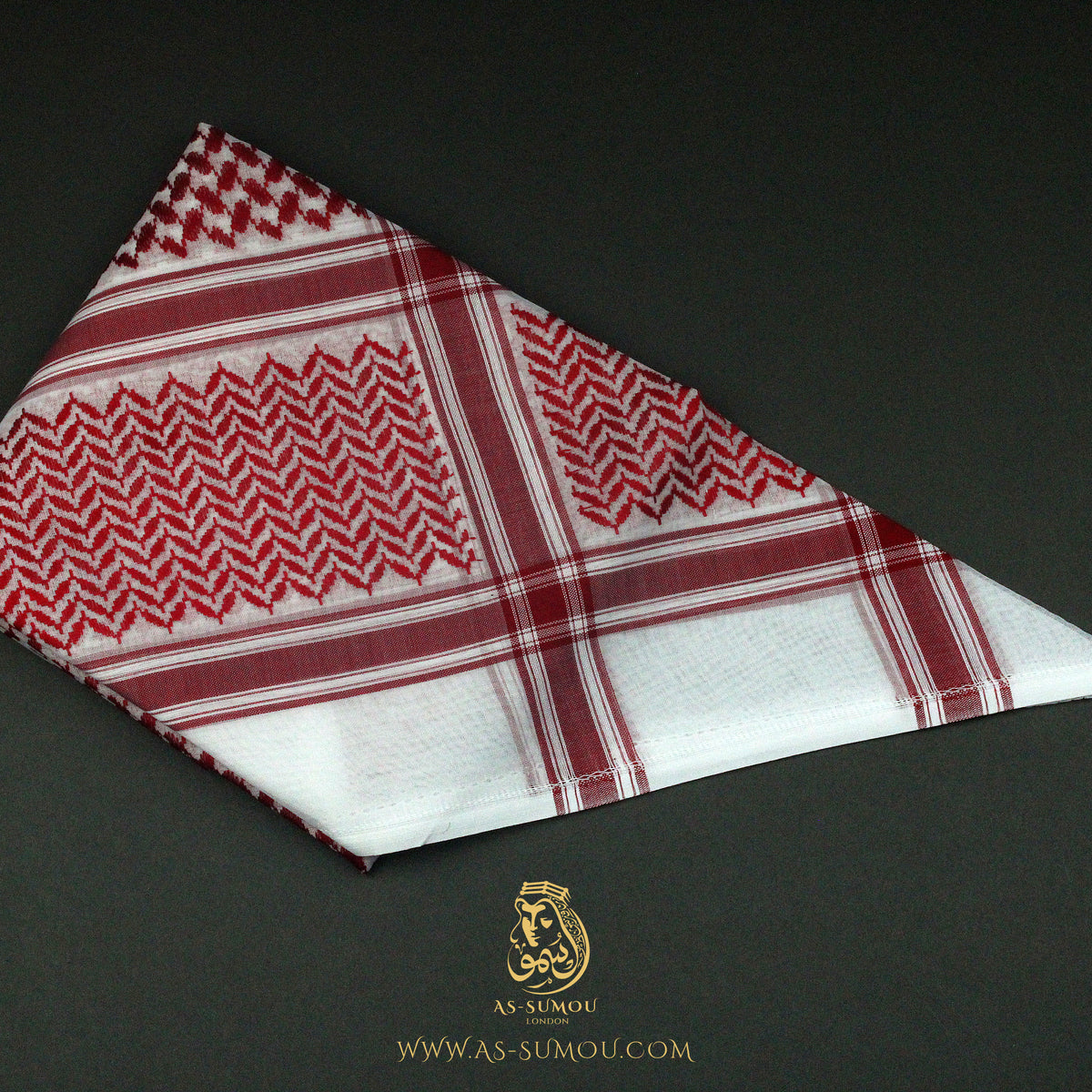 Retro Red White Saudi Shemagh Artisan Edition As Sumou London retro-red-white-saudi-shemagh-artisan-edition-as-sumou-london