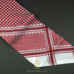 RARE RETRO RED & WHITE SAUDI SHEMAGH SCARF RS10