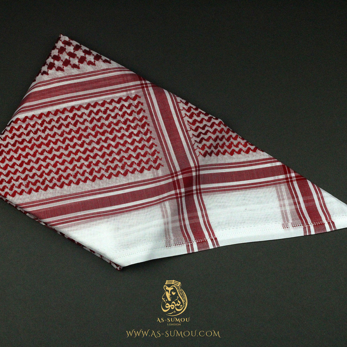 RARE RETRO RED & WHITE SAUDI SHEMAGH SCARF RS7