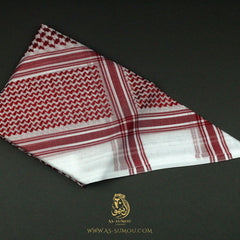 RARE RETRO RED & WHITE SAUDI SHEMAGH SCARF RS7
