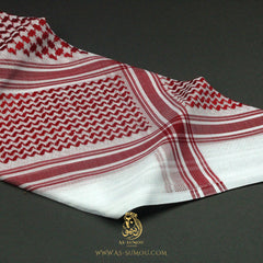 RARE RETRO RED & WHITE SAUDI SHEMAGH SCARF RS7