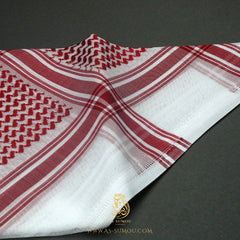 RARE RETRO RED & WHITE SAUDI SHEMAGH SCARF RS7