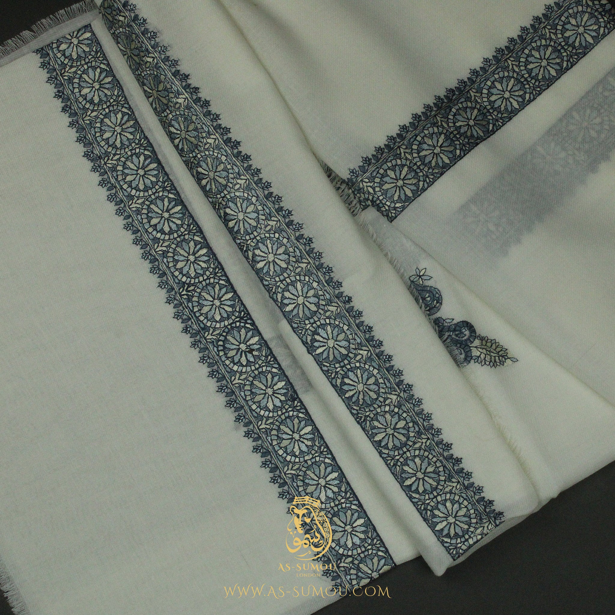 PREMIUM WHITE AUTHENTIC YEMENI SHEMAGH SCARF WH169