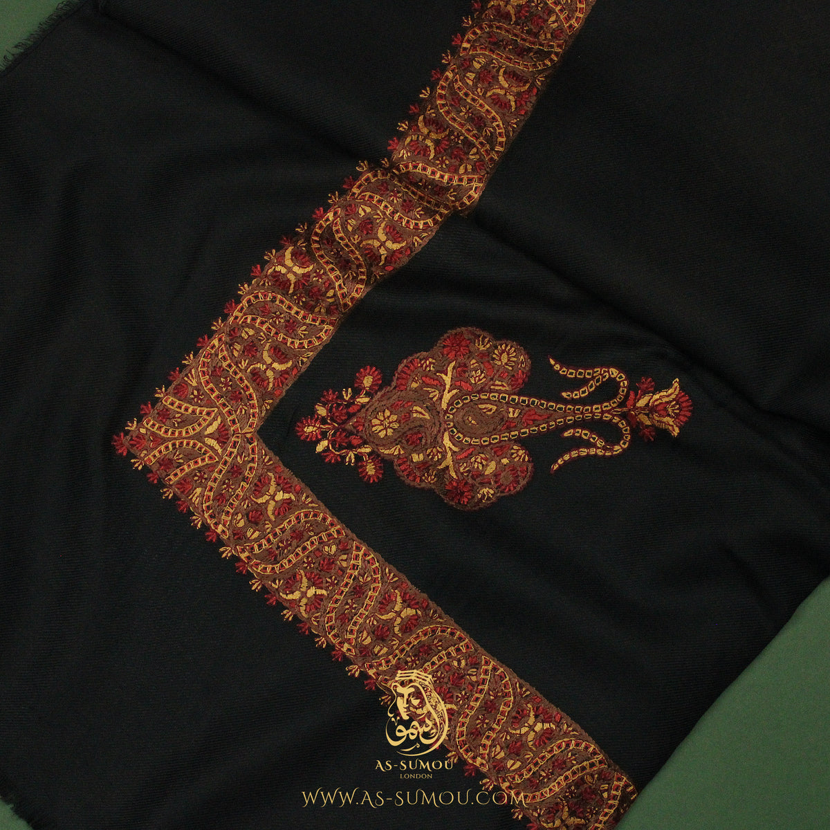 PREMIUM BLACK AUTHENTIC YEMENI SHEMAGH SCARF BL119