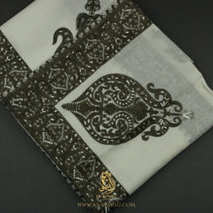 PREMIUM WHITE AUTHENTIC YEMENI SHEMAGH SCARF WH216