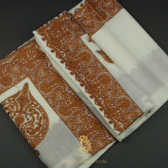 PREMIUM WHITE AUTHENTIC YEMENI SHEMAGH SCARF WH217