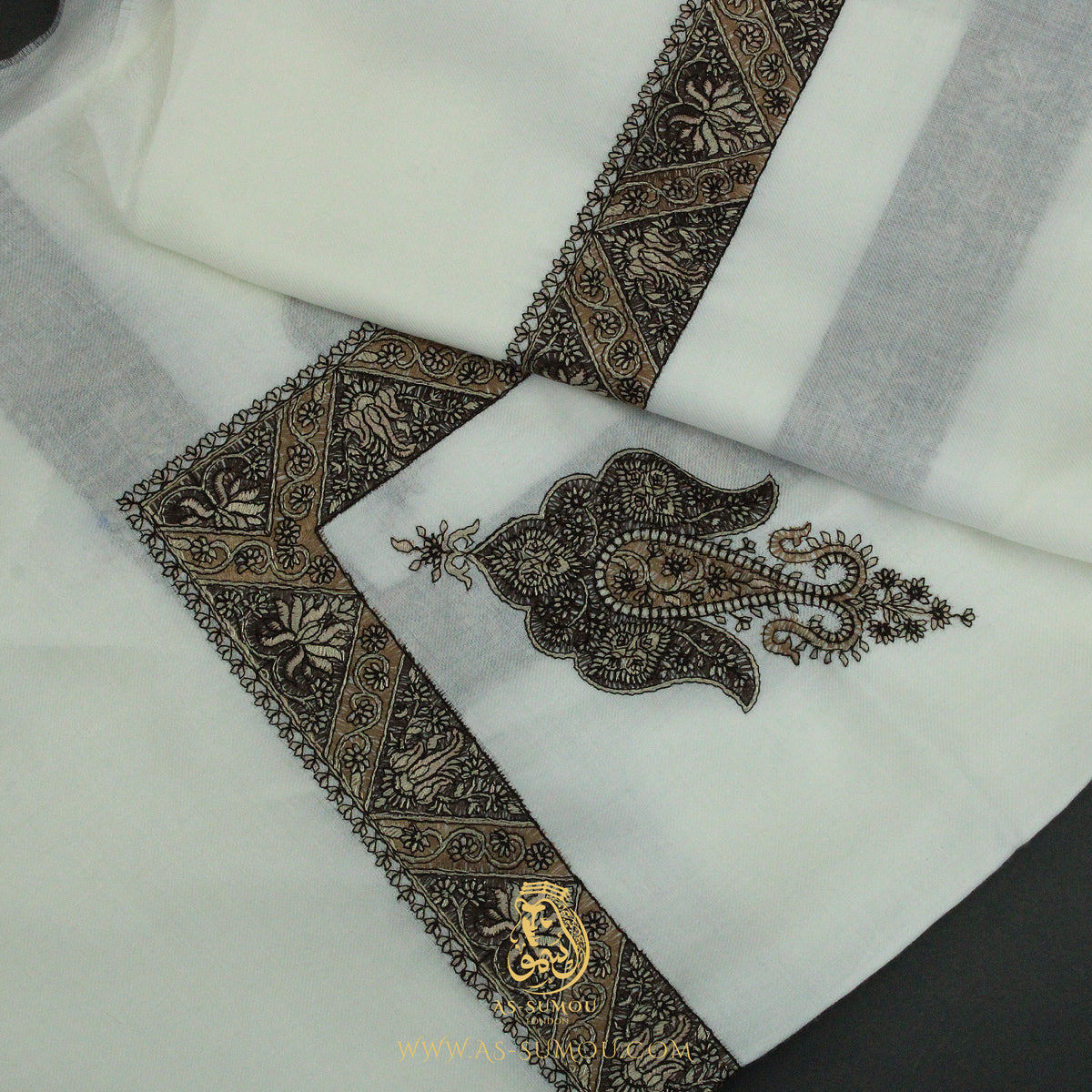 PREMIUM WHITE AUTHENTIC YEMENI SHEMAGH SCARF WH218