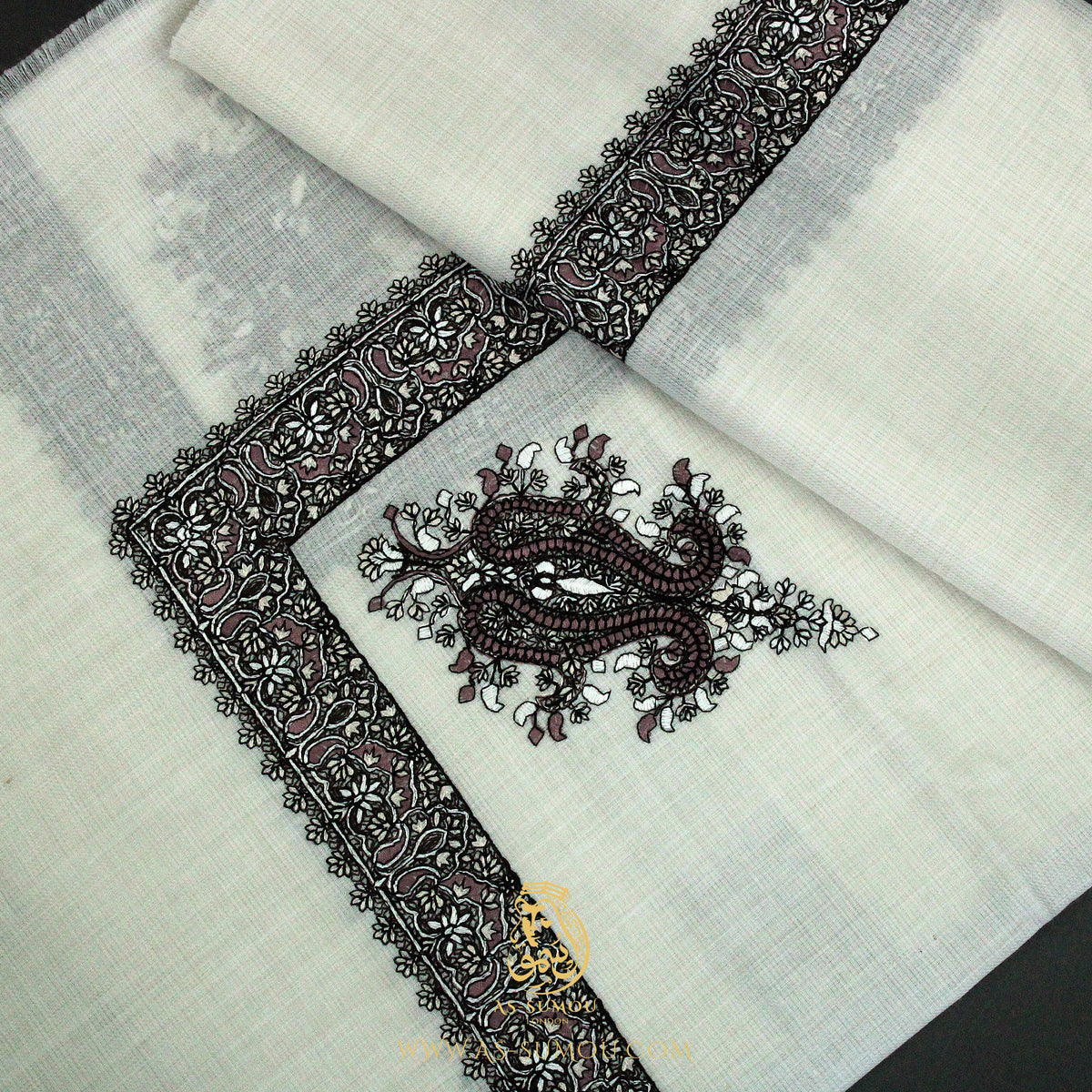 PREMIUM WHITE AUTHENTIC YEMENI SHEMAGH SCARF WH219