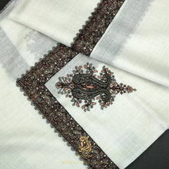 PREMIUM WHITE AUTHENTIC YEMENI SHEMAGH SCARF WH221