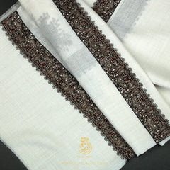 PREMIUM WHITE AUTHENTIC YEMENI SHEMAGH SCARF WH221