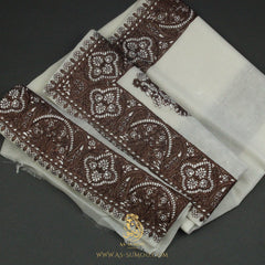 PREMIUM WHITE AUTHENTIC YEMENI SHEMAGH SCARF WH204