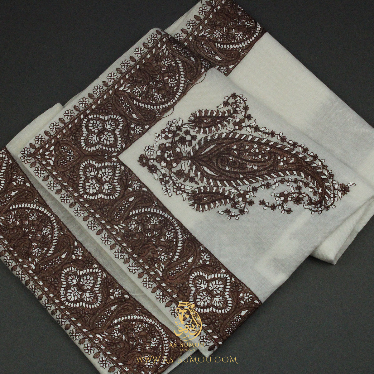 PREMIUM WHITE AUTHENTIC YEMENI SHEMAGH SCARF WH204