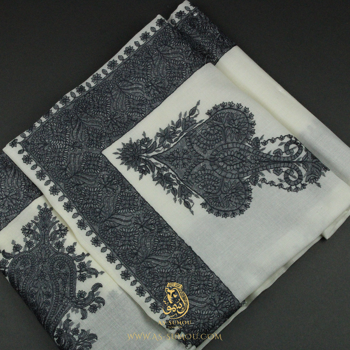 PREMIUM WHITE AUTHENTIC YEMENI SHEMAGH SCARF WH214