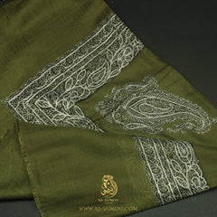 Premium Olive Authentic Omani Massar Scarf OM166