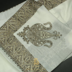 Premium White Authentic Omani Massar Scarf OM166