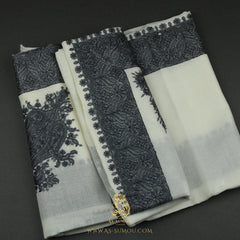 PREMIUM WHITE AUTHENTIC YEMENI SHEMAGH SCARF WH214