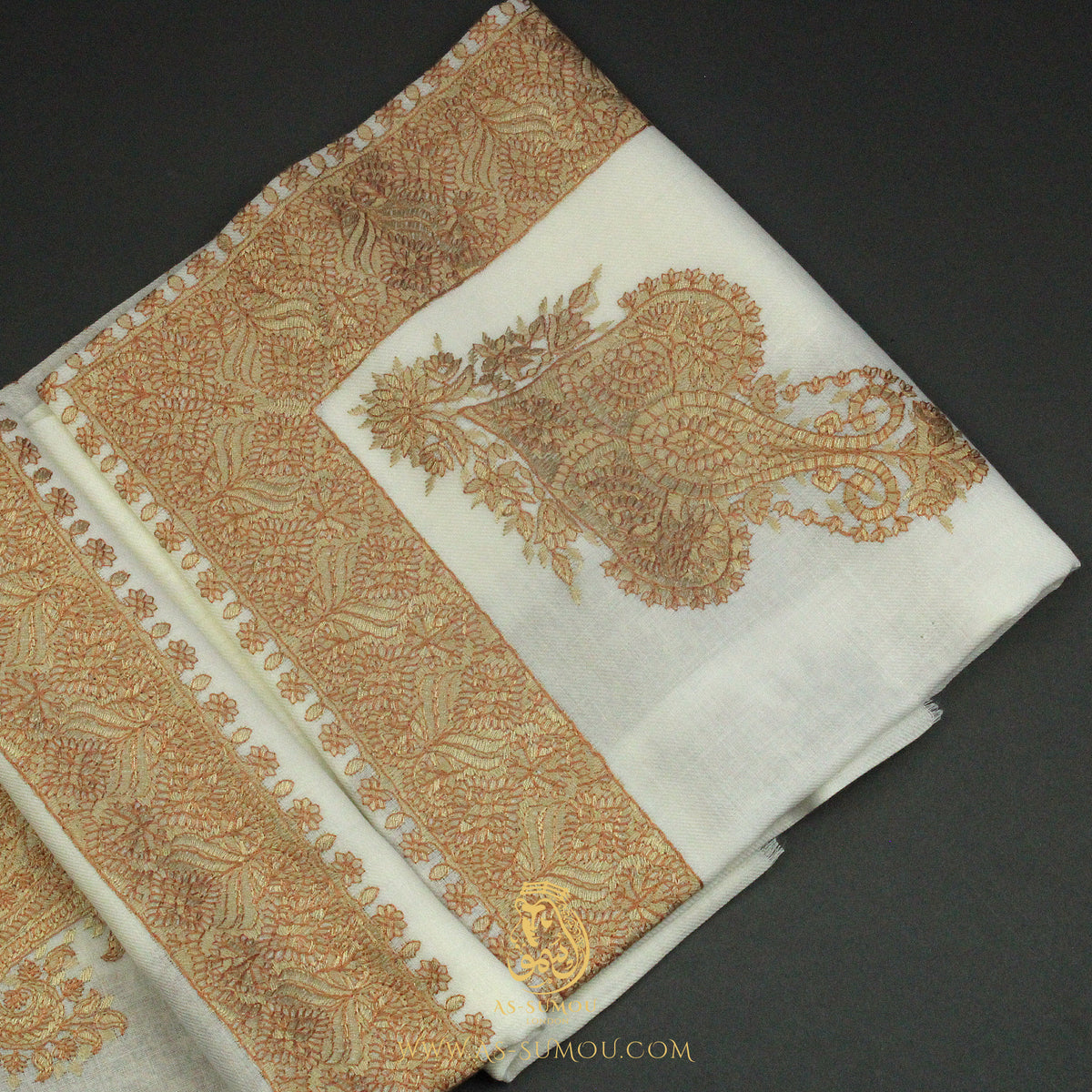 PREMIUM WHITE AUTHENTIC YEMENI SHEMAGH SCARF WH203